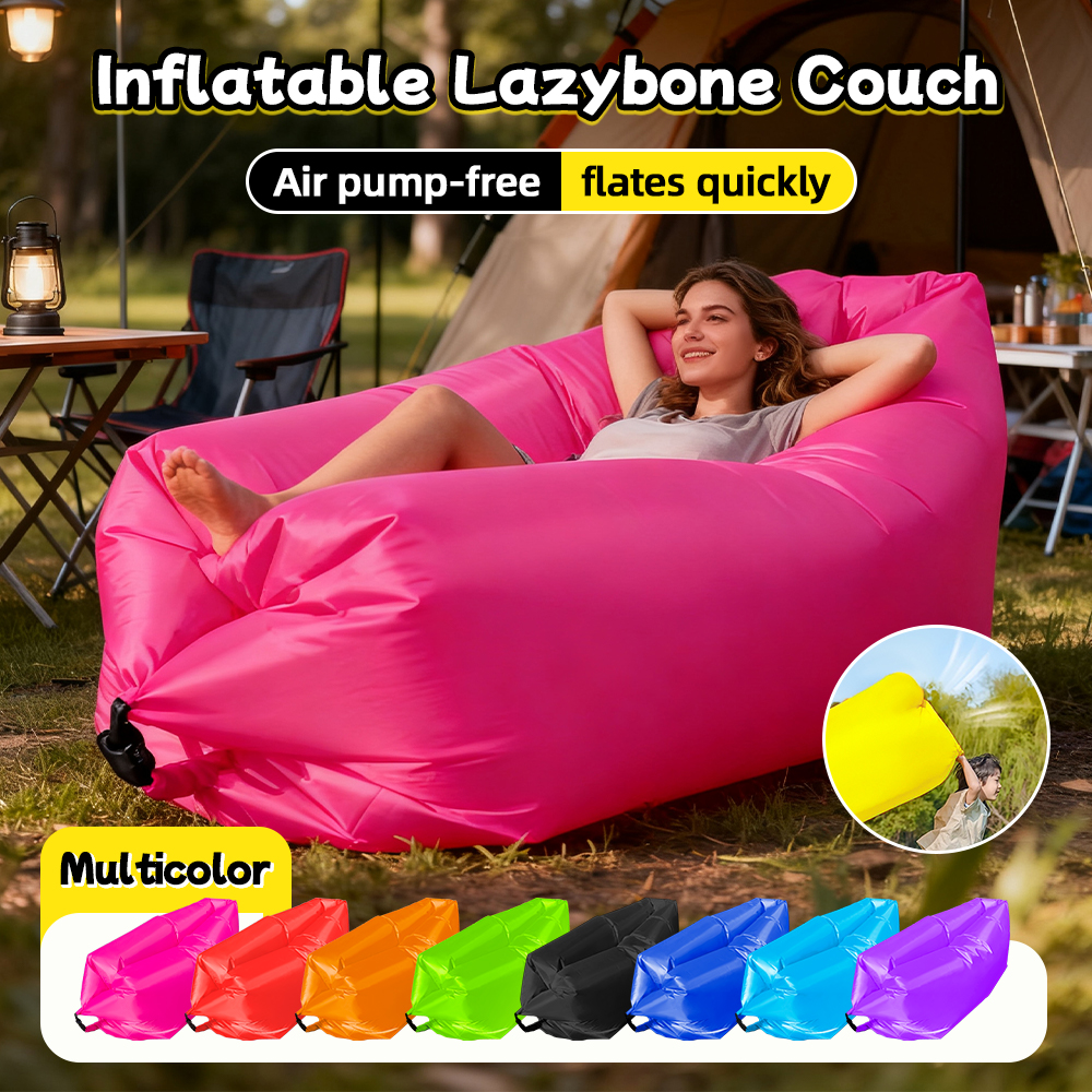 Inflatable Sofa with Stool 6 Colors Available Portable Lazy Sofa Lounge Chair for Outdoor Indoor Camping
