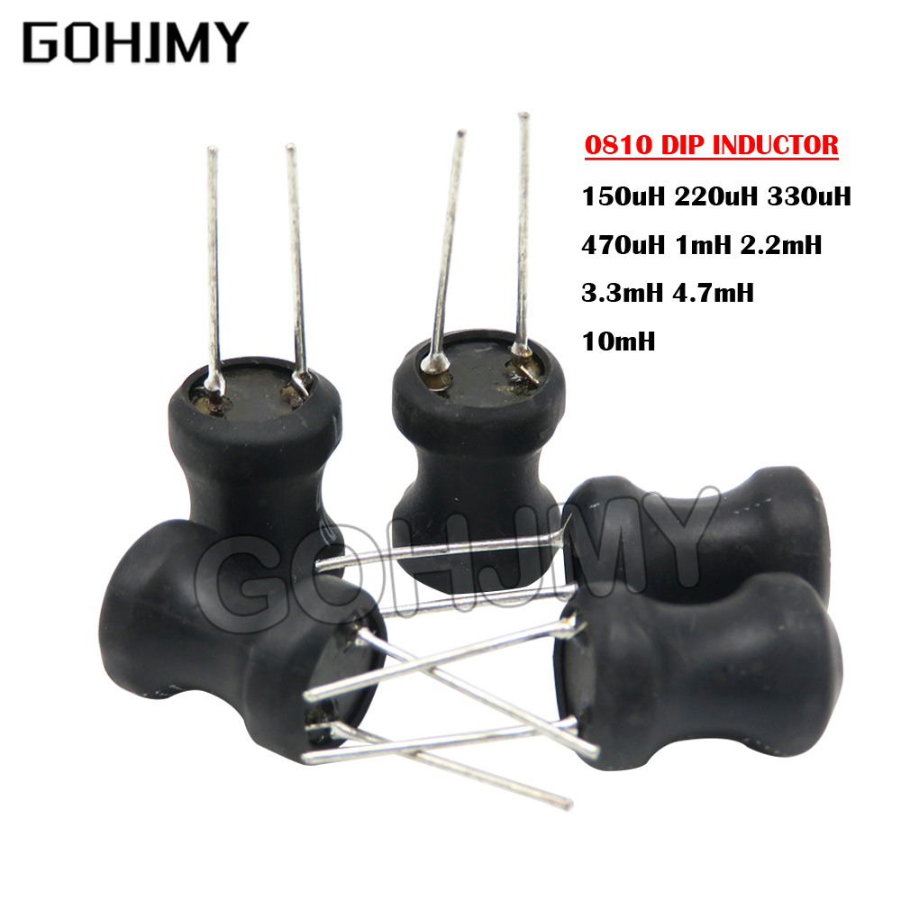10PCS 0810 8*10mm I-shape Power Inductor Inductance Copper Coil IBUW 1MH 68uh 100uh 150UH 220 330 470 uH 2.2MH 3.3MH 4.7MH 10MH