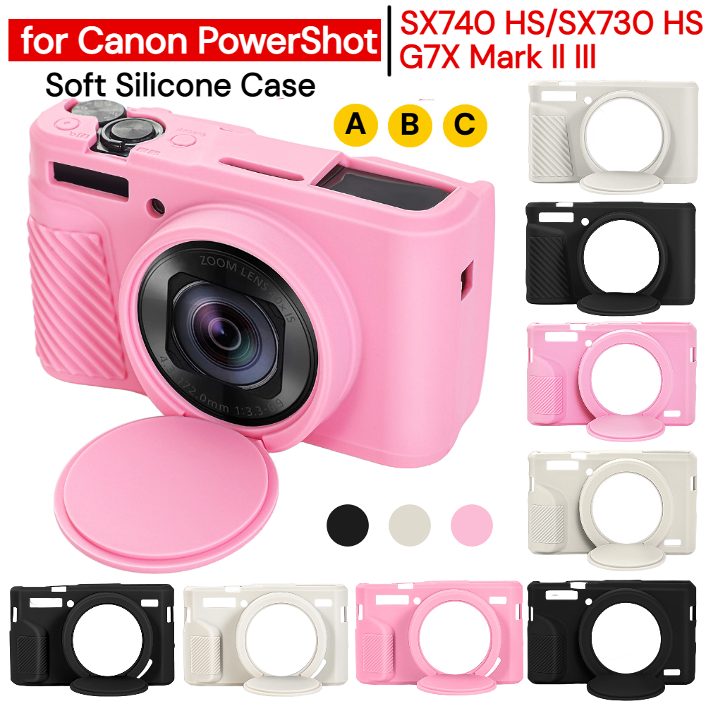 For SX740HS SX730HS Soft Rubber Silicone Case For Canon PowerShot G7X Mark Il IIl Armor Body Cover Skin With Len Protector