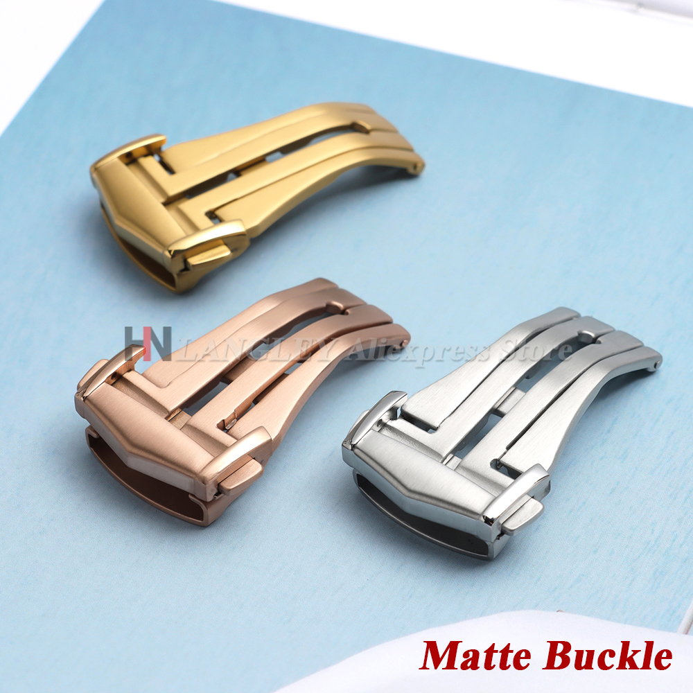 Folding Watch Buckle for Stainless Steel Deployment Clasp 18mm 20mm for Seamaster Matte Watchband Metal Button Accessories