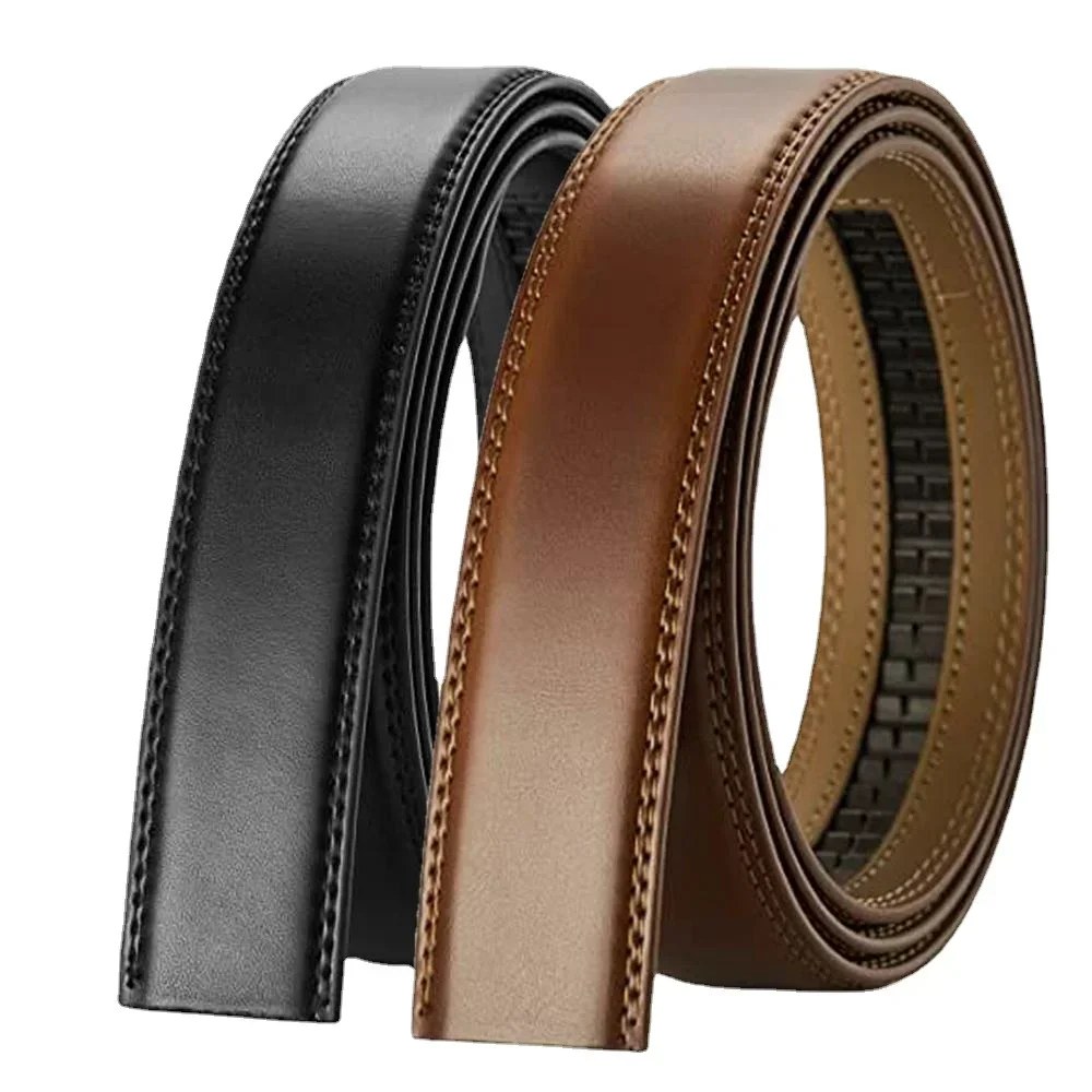 Men Belt Genuine Leather Belts Without Buckle Men's Belts Without Buckle Luxury Belt Black Brown Cinturones Para Mujer