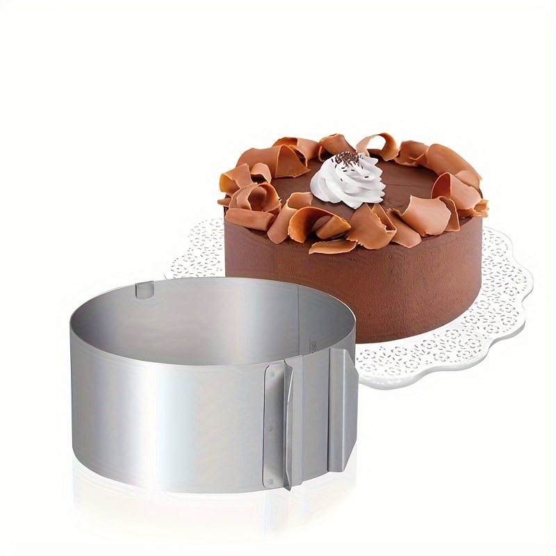 1pc Deluxe Round Adjustable Stainless Steel Cake Ring Mold Retractable Mousse Cake Ring for Easy Release Baking Ring Tools