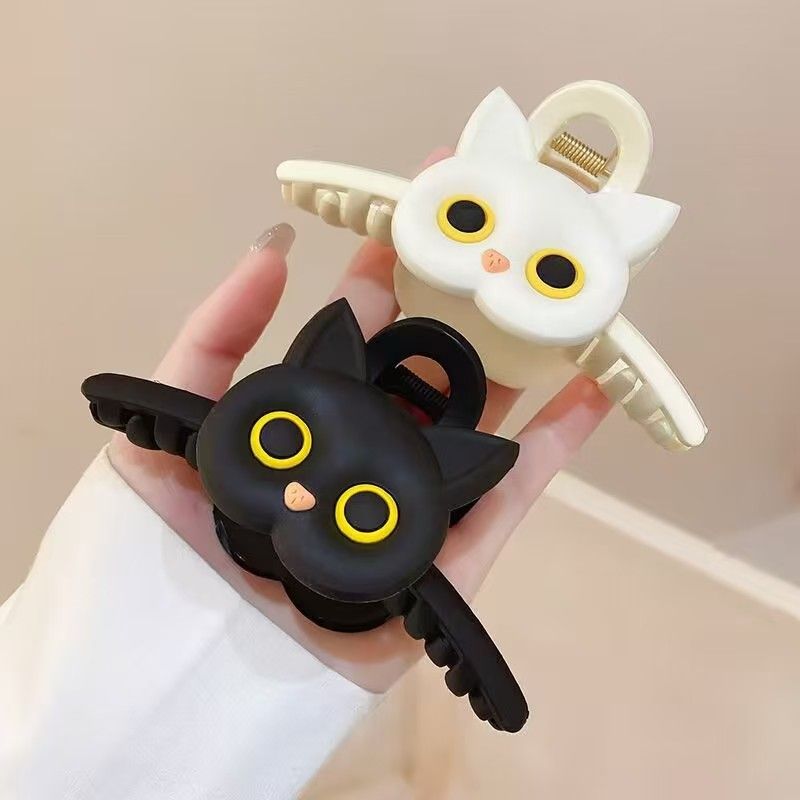 1/2pcs Cute cat hair clip, women's new high-end shark clip, large hair tie, internet famous hairpin headband