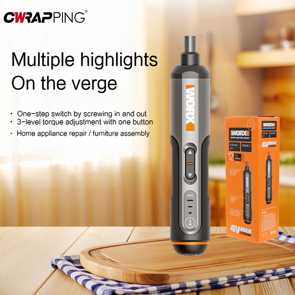 4V Electrical Screwdrivers Set WX240 Portable Smart Cordless Power Screw Driver Mini Electric Drill Home Repair Power Tools Kit