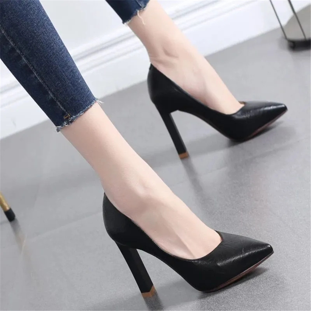 Zapatos De Mujer Women Fashion Sweet Black High Quality Spring & Summer Stiletto Heel Shoes Lady Beige Elegant Pumps A662
