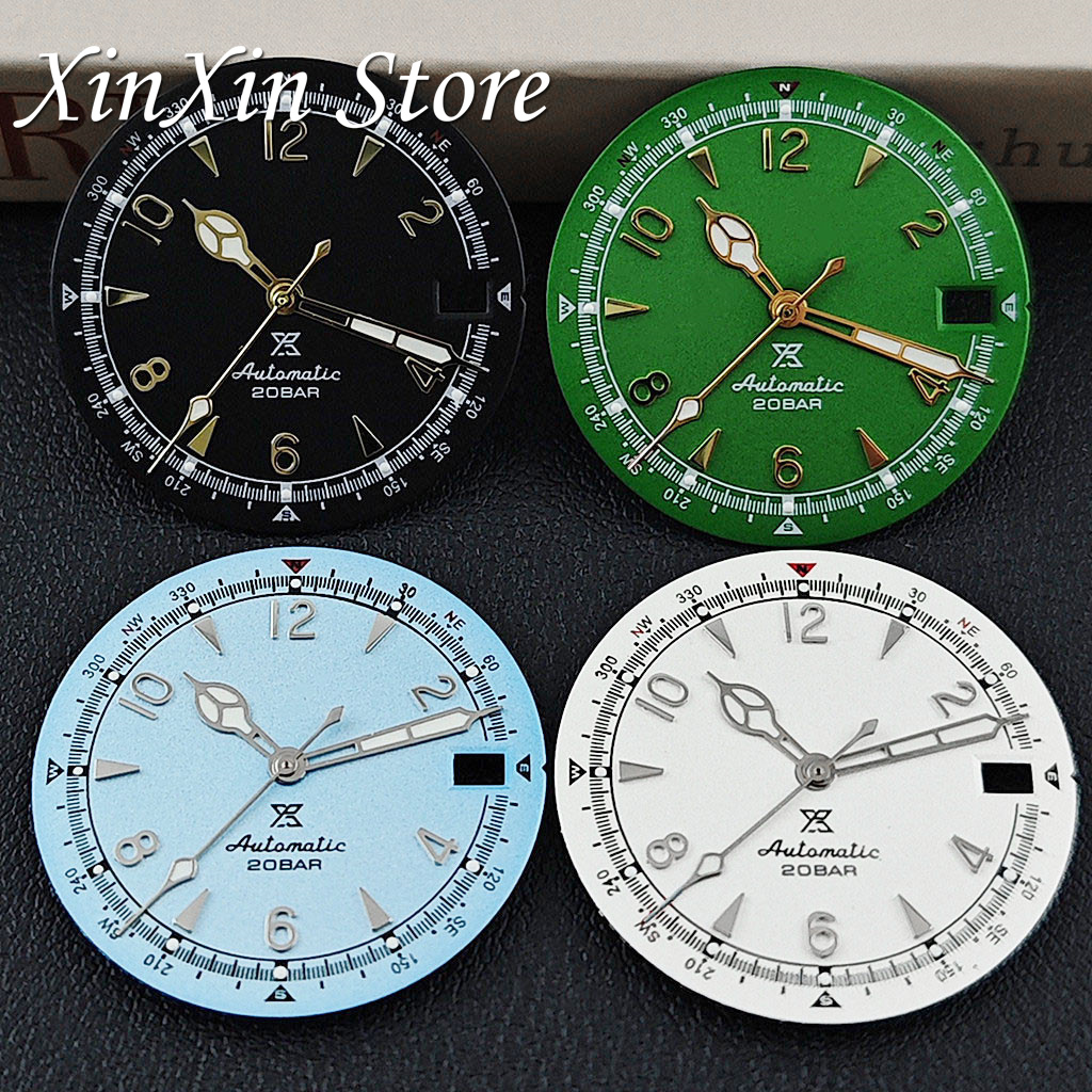 For SKX Mod NH35 28.5mm Matte Retro Watch Dial With Hands Fit NH35 NH36 4R 7S Movement Modified Replacement Accessories
