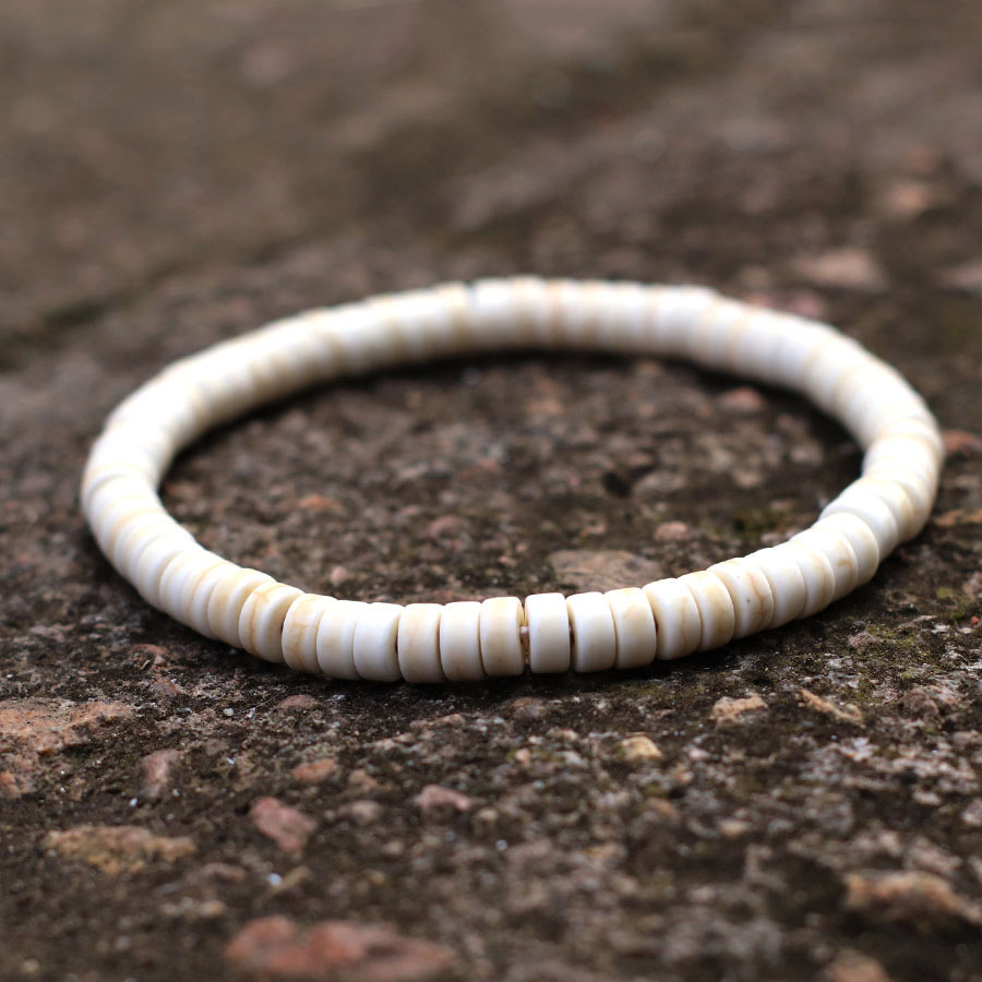Noter New Minimalist White Howlite Stone Bracelet Unisex 6/8/10mm Round Spacer Beads Braslet Bohemian Beach Accessories Pulsera