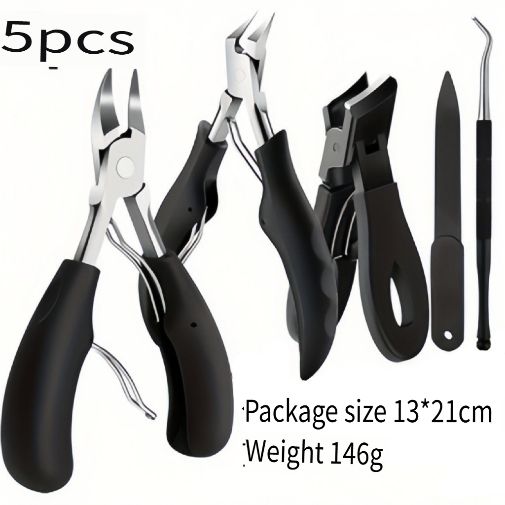 Nail clippers set of 5 pieces, ultra- and sturdy stainless steel nail and toenail scissors, nail clippers and nail clippers
