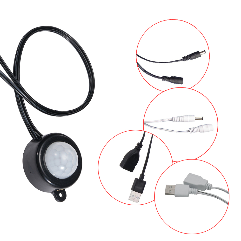 DC 5V-24V USB DC Body Infrared PIR Motion Sensor Switch Human Motion Sensor Detector Switch For LED Light Strip