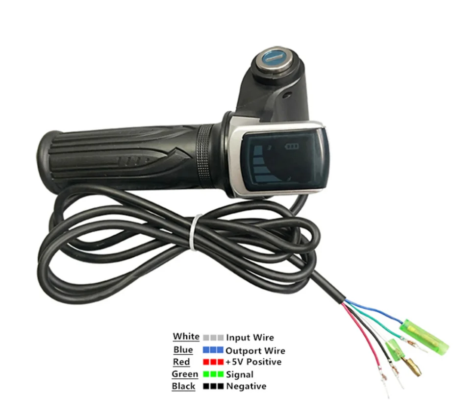 1 Pair Universal Rubber Electric Bike Throttle LCD Display 48V Twist Throttle Grip Scooter Throttle Grip Electric Bicke