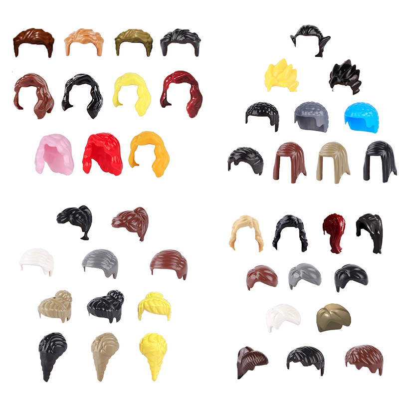 MOC Building Blocks Accessories Compatible Figures Body Parts Boy Girls Hair Hairstyle Children Toys