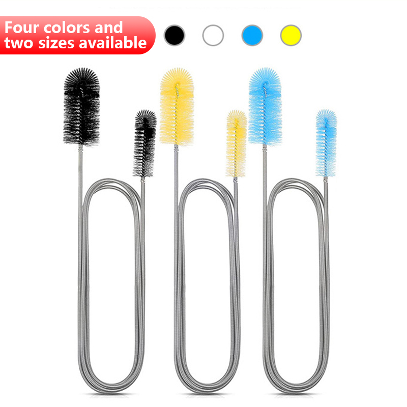 Flexible Double Head Drain Spring Hose Brush Stainless Steel Aquarium Pipe Cleaner Extended Durable Water Tube Cleaning Brush
