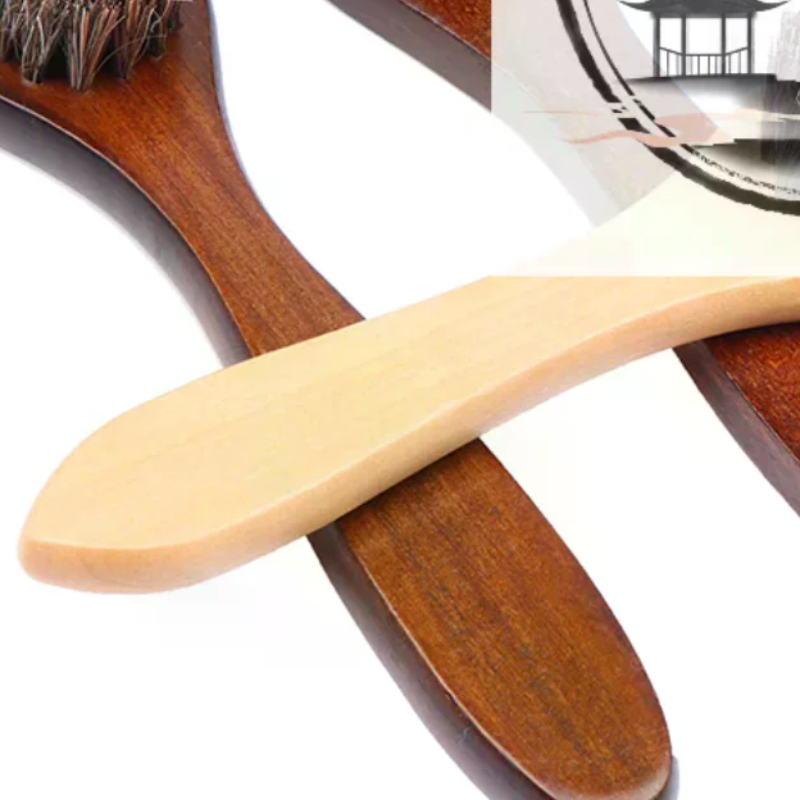 1PC Long Handle Wood Shoe Polish and Shine Brush made of Durable Bristle Horse Hair