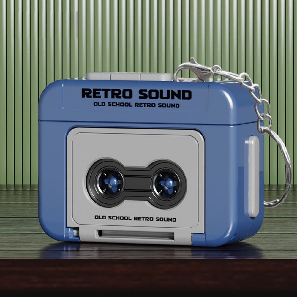 1pcs Retro Tape Recorder Keychain Mini Recording Music Box Pendant Keyring Backpack Ornament Birthday Couple