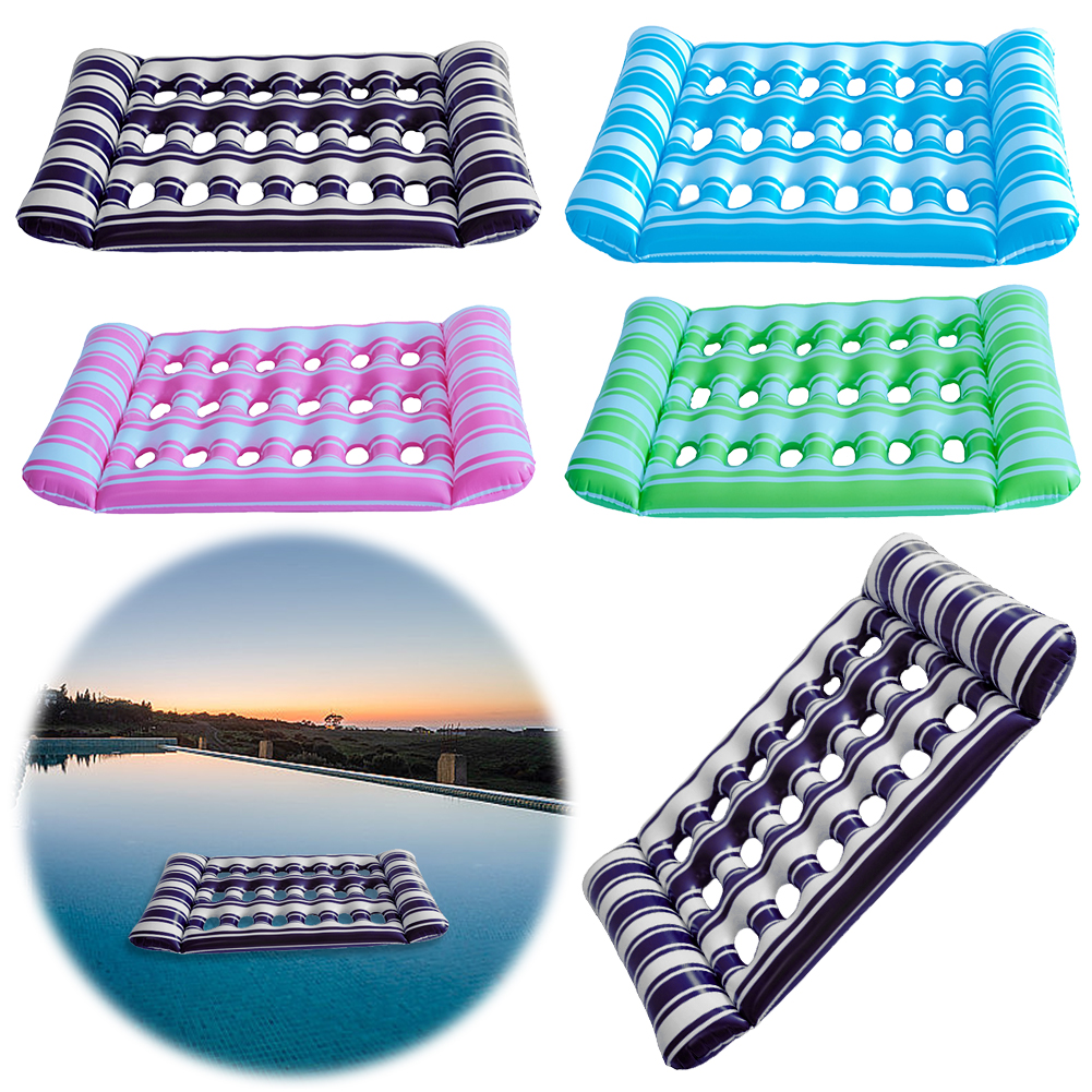 2025 New Water Recliner Hammock Foldable Floating Lounger Air Mattress PVC Inflatable Water Sleeping Bed Summer Pool Party Play