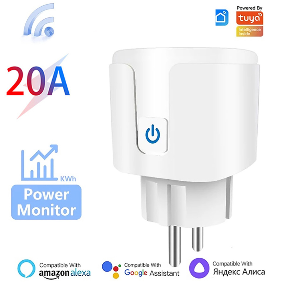 Szaoiju Smart Plug WiFi Socket EU 16A/20A With Power Monitor Timing Function Tuya Smart Life APPAlexa Home