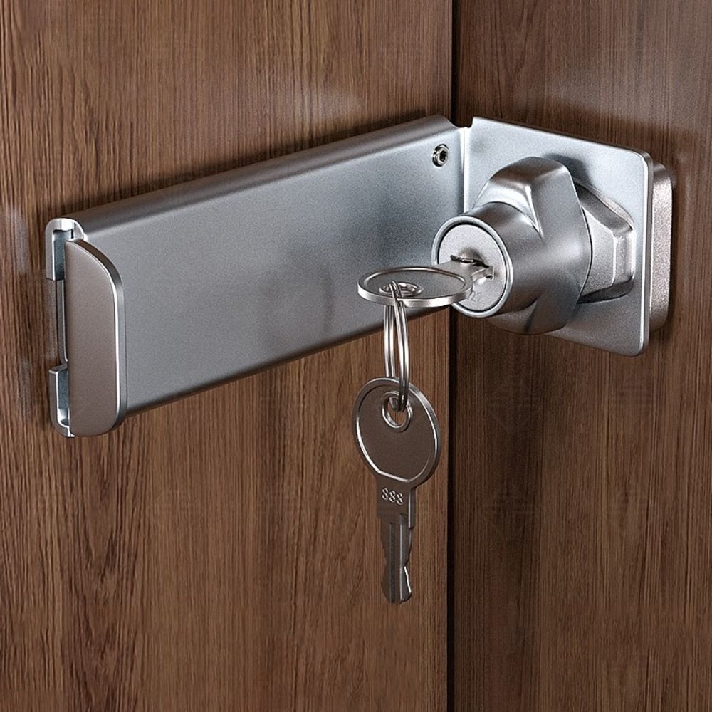 New Stainless Steel Door Clasp Lock 90 Degree Right Angle Padlock Hasp Anti-theft Burglar-proof Door Latch Shed Gate
