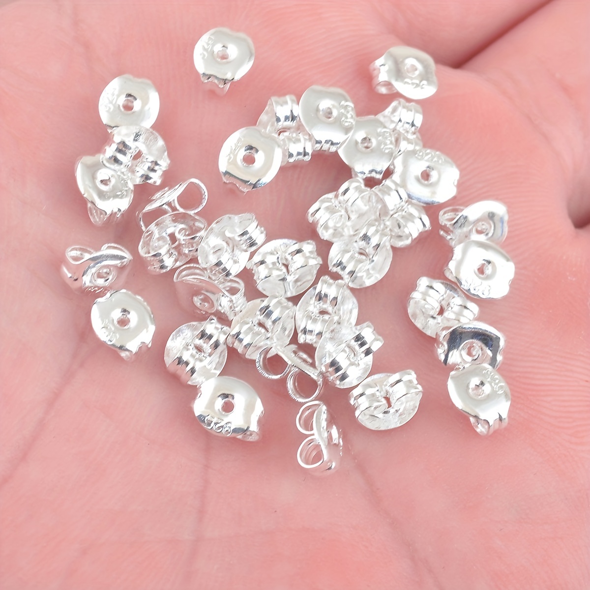 925 Silver Plated Hypoallergenic Earrings with Anti Slip Drop Earplugs for DIY Earring Making Accessories