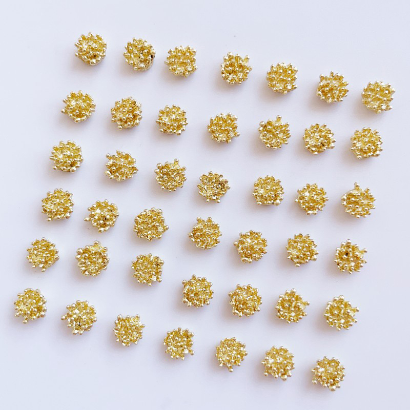 New Bulk 10pcs 7mm Gold Flower Stamen Alloy Flatback Embellish DIY Earring Parts Findings Jewelry Accessory