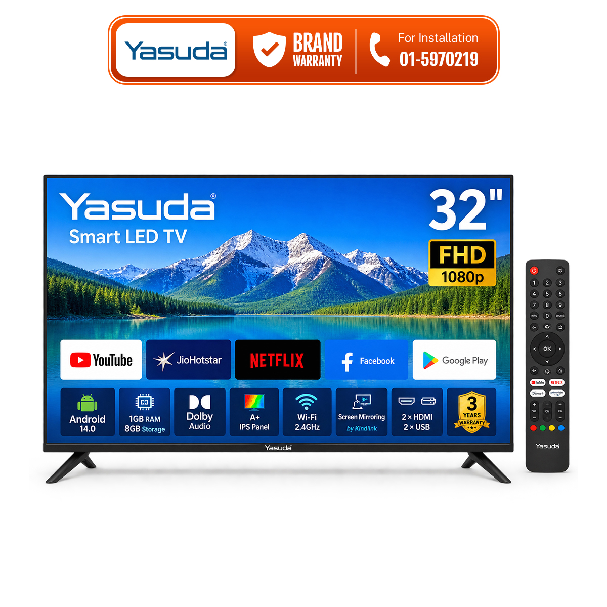 Yasuda YS-F32GS 32 smart LED - Big Digital