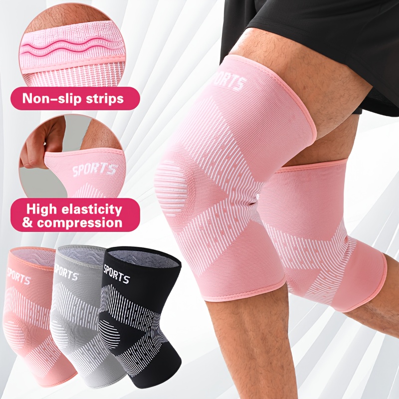 1Pair Compression Knee Sleeves Breathable Non-Slip Running Basketball Knee Support Braces Unisex Gym Workout Fitness Knee Pads
