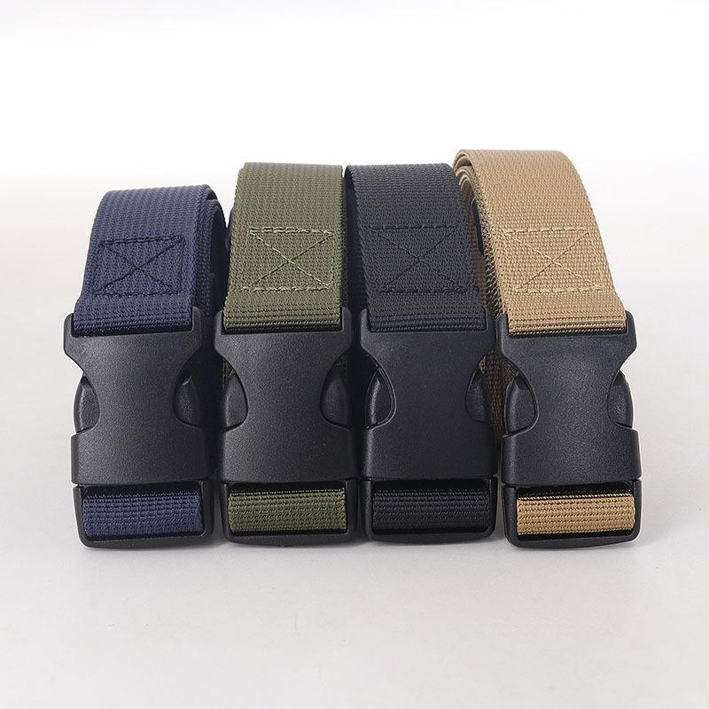 Men Female Belts Nylon Adjustable Belt Men Outdoor Travel Waist Belt with Plastic Buckle Pants Designer Belts