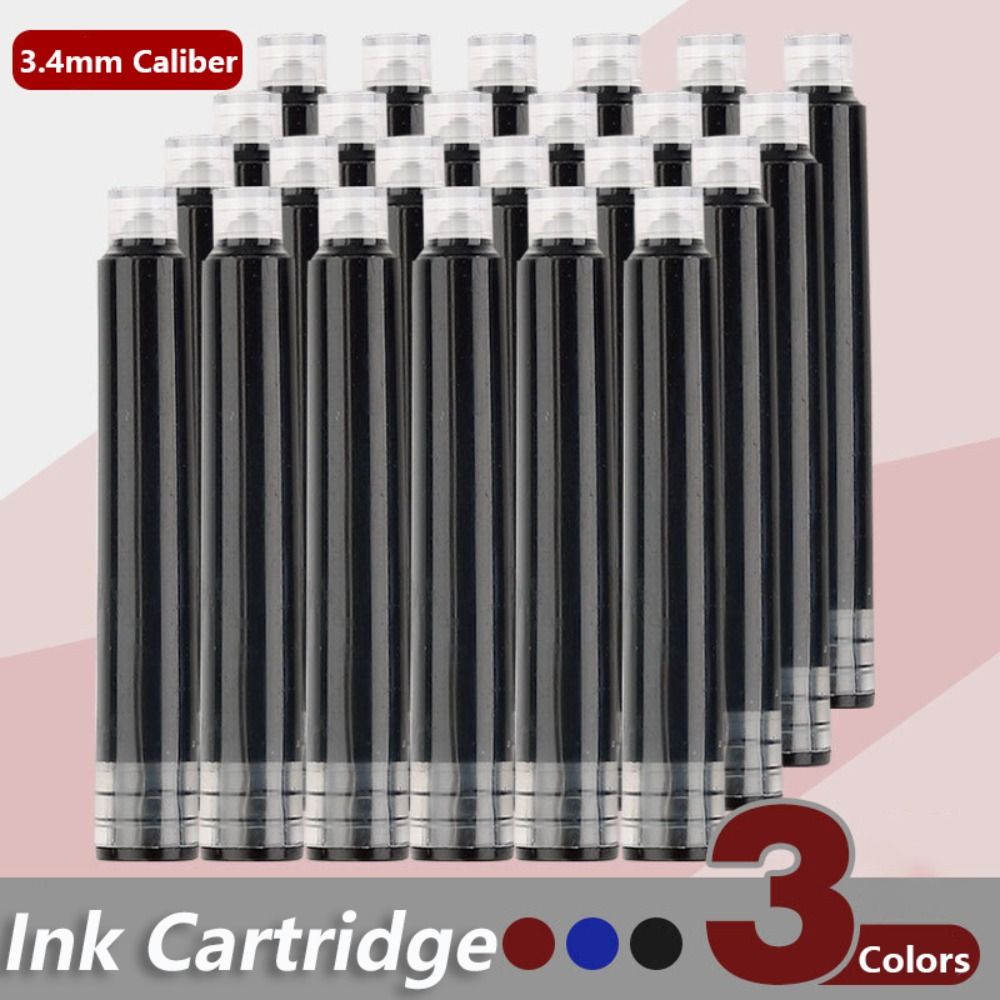 10PCS/Set 3.4mm Caliber Ink Cartridge Plastic Material Blue/Red/Black Pen Ink Simple Design Fountain Pen Refill Students