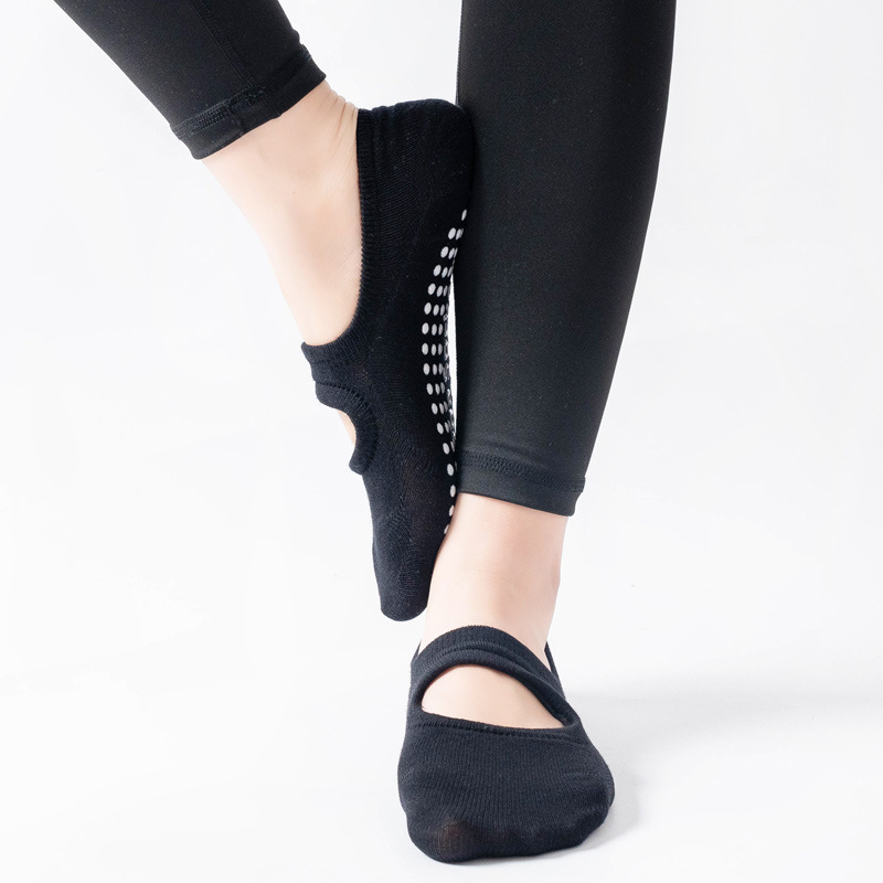 1 pair Backless aerobics Pilates socks dance trampoline fitness socks floor socks invisible yoga socks