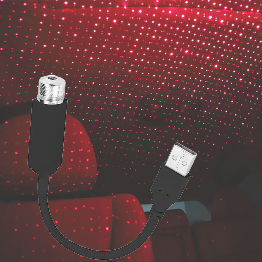LED Car Roof Star Night Light Projector Atmosphere Lamp USB Ambient Light Adjustable for Auto Home Decor Lights