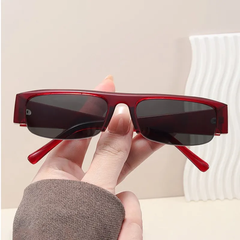 2026 New Half-Frame Sunglasses Fashion Square-Frame Shades Unisex Premium Street Style UV-Protective Solar Glasses