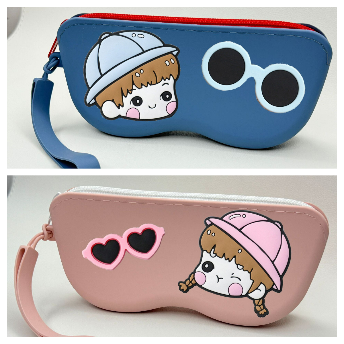Cute Soft Silicone Zipper Glasses Bag Cartoon Sunglasses Pouch Eyewear Case Soft Glasses Storage Bag Eyeglasses Protective Case