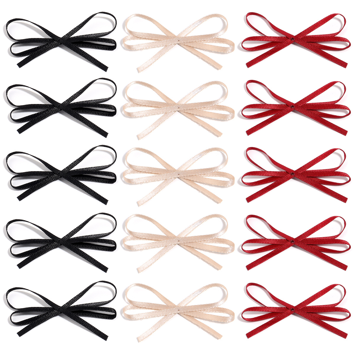 30Pcs 7x4cm Colourful Ribbon Bow Polyester Satin Bows For DIY Sewing Crafts Clothes Headwear Accessories Party Wedding Decora