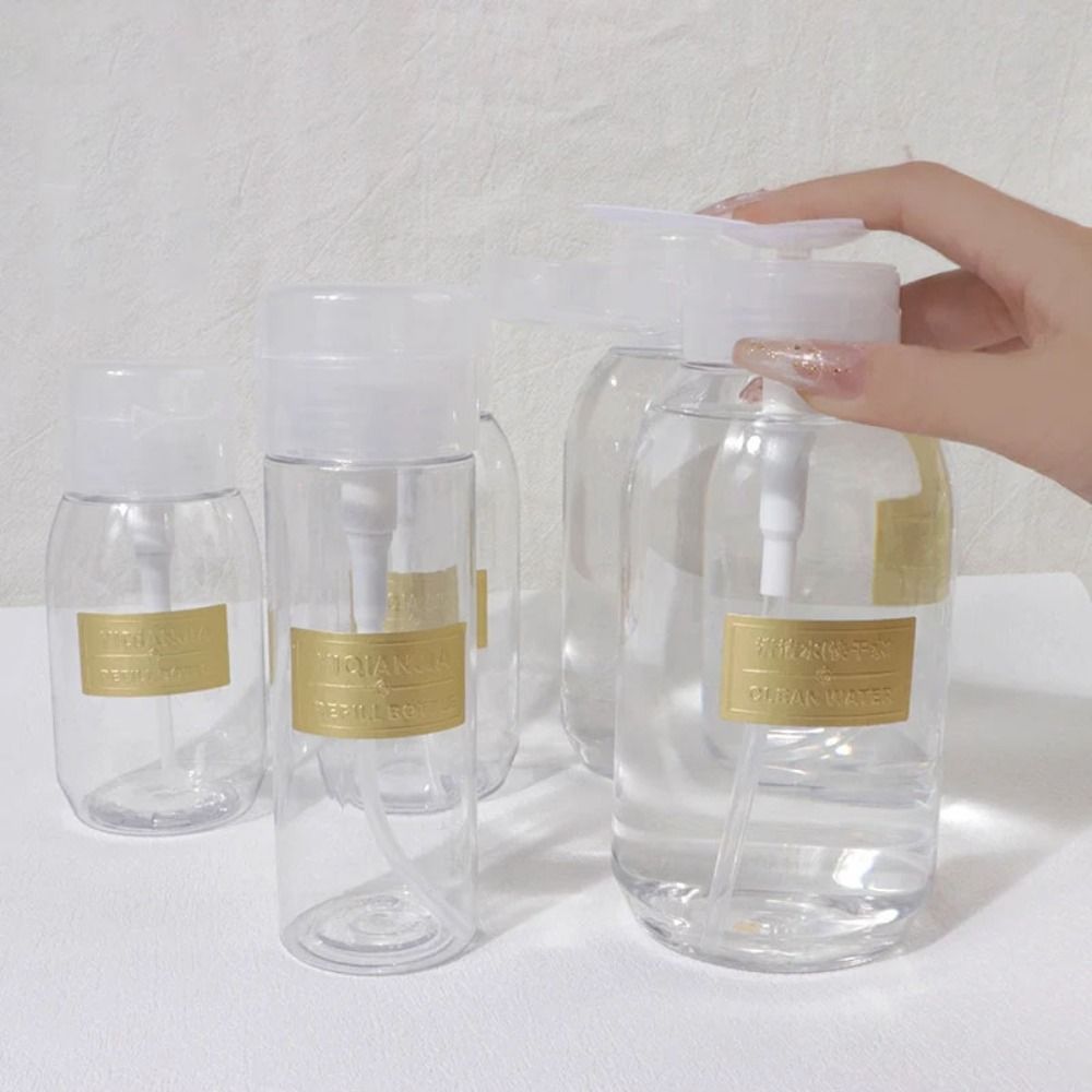 150/300/500ml Nail Art Press Bottle Refillable Bottles Portable Cleaning Water Nail Polish Removing Water Makeup Spray Bottle
