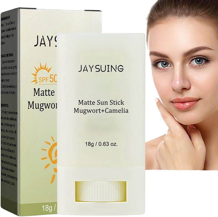 JAYSUING Matte Sunscreen Stick 50+ SPF : Mugwort+Camelia (18g, 0.63fl.oz)