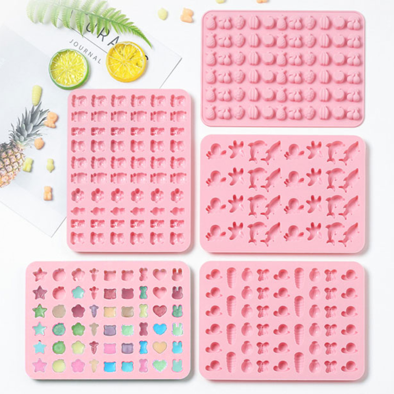 Multi Style Porous Animal Biscuit Silicone Mould Fruit Shape Chocolate Ice Cube Making Set Baking Mold DIY Cake Decor Tool