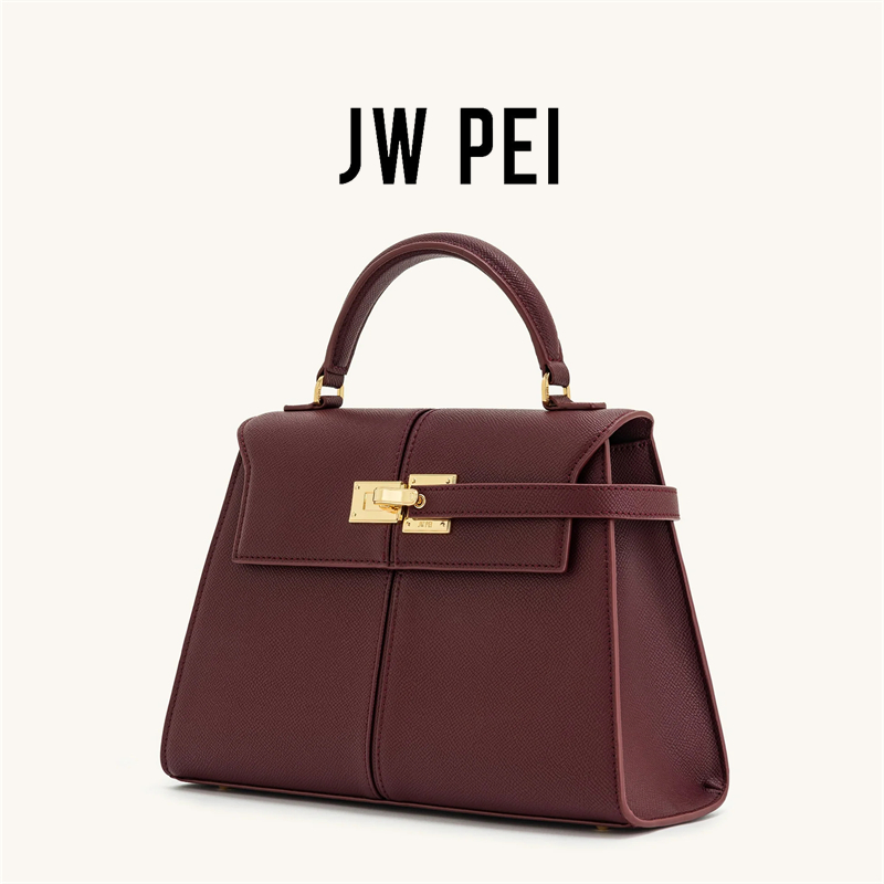 JW PEI Women's Handbag Elise Designer Fashion 2026 New Burgundy Handbag Large Square Crossbody Bag High-end Women's Bag