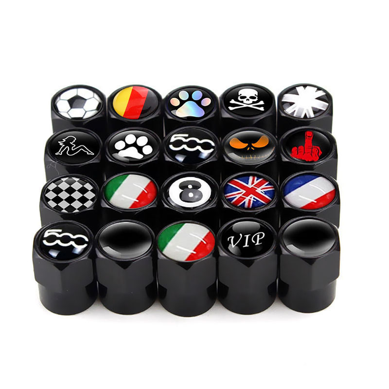 4PCS Aluminium Alloy Car Tire Valve Stem Cap Tire Wheel Stem Air Valve Caps Fashion Auto Truck Motorcycle Bike Car Accessories