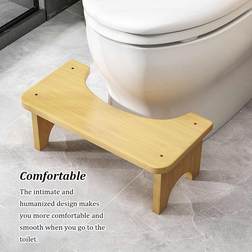1PC Bamboo Wood Foot Stool for Bedside Vintage Wood Step Stool Mini Get Up Anti Slip Bedroom Bathroom Kitchen For Adults Kids