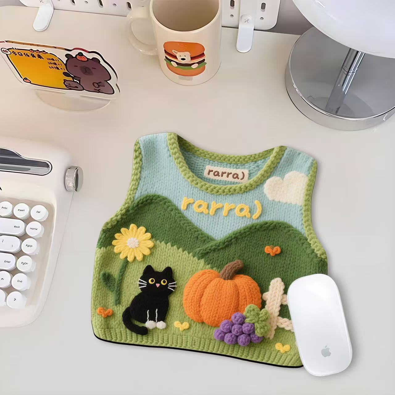Cartoon Sweater Shaped Mouse Pad, Keyboard Rug Laptop Cute Gaming Soft Mousepad Computer HD Desk Mat