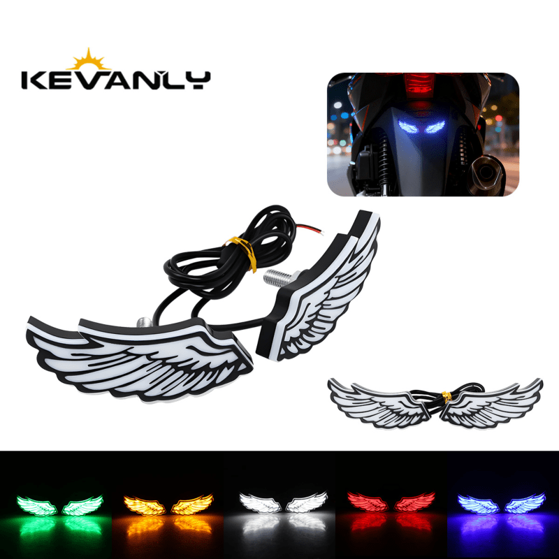 2pcs Motorcycle LED Wing Shape Eagle Eyes Decoration Rear Tail Blinker Signal Lamp Creative Flashing Indicator for Car Motorbike dr. eyemo