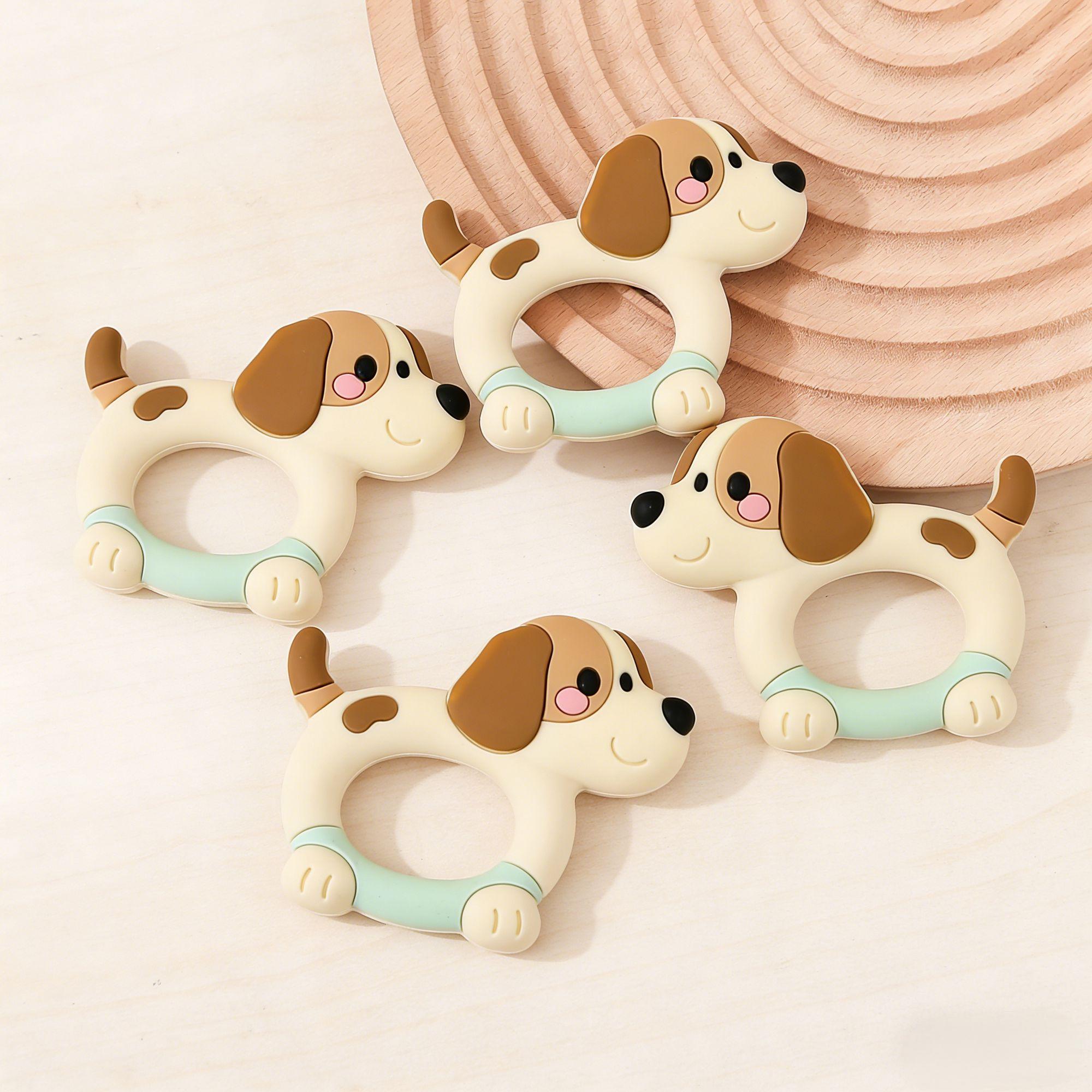 1pcs Silicone Teether s Pacifier Chain Making Cartoon Dog Silicone Teether For Baby Teething Chewing Toys Soft Teether Baby