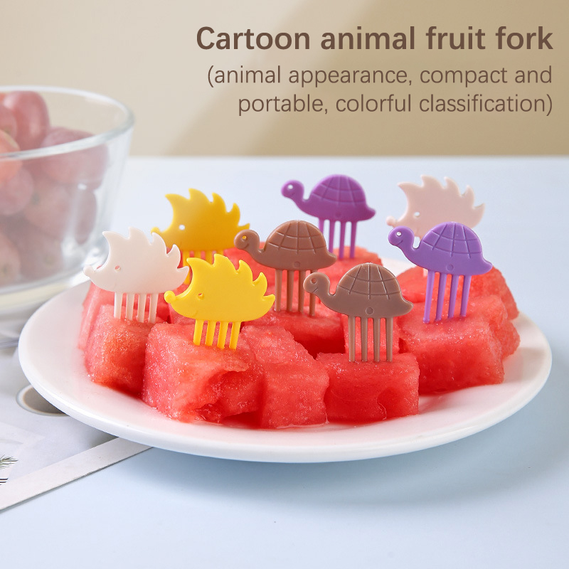 8Pcs Food Fruit Fork Picks For Kids Mini Cartoon Cute Hedgehog Bento Box Decor Cake Little Dessert Forks Tootick