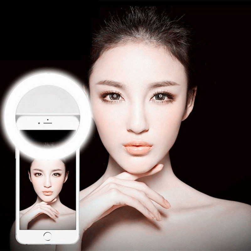 Mobile Phone LED Selfie Ring Light Portable Mini Durable Practical Three Stop Dimming Circle Photography Clip Fill Light