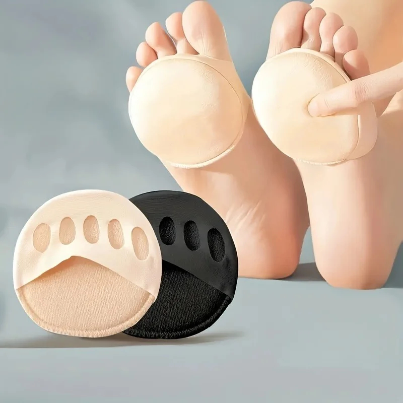 1/2/3/4Pairs Traceless Forefoot Pad Insoles | Sweat-Absorbing High Heel Cushion, Anti-Odor Five-Finger Half-Socks