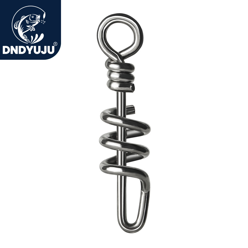 10-30PCS Stainless Steel Fishing Snap Screwed Snap Threaded Shape Sea Fishing Fishing Snap Swivel