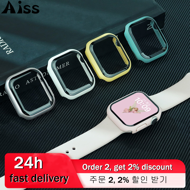Watch Case Compatible for Fit3, Protective PC Frame Face Cover Built-in Tempered Glass Screen Protector, Scratch