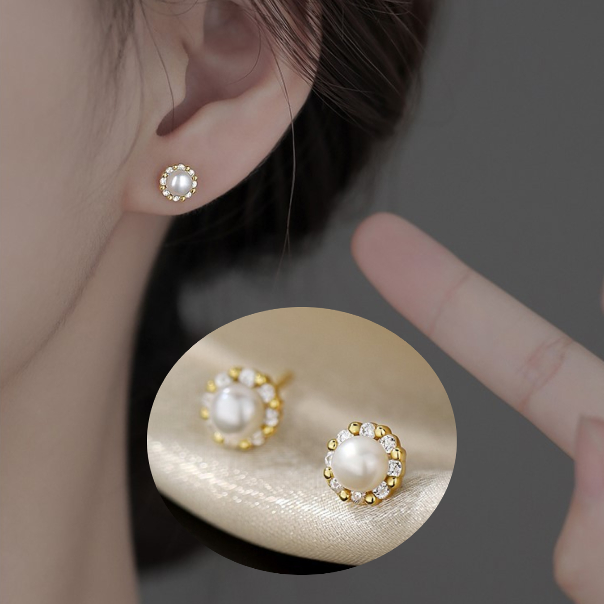 New Summer Collection Pearls Stud Earrings Gold Color Jewelry for Women Zircon Earrings with Hypoallergenic & Boho Style Gift