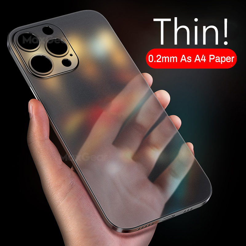 Ultra Thin Matte Hard PC Translucent Clear Phone Case for iPhone 15 14 Plus 13 12 11 Pro Max Shockproof Slim Silky Skin Cover