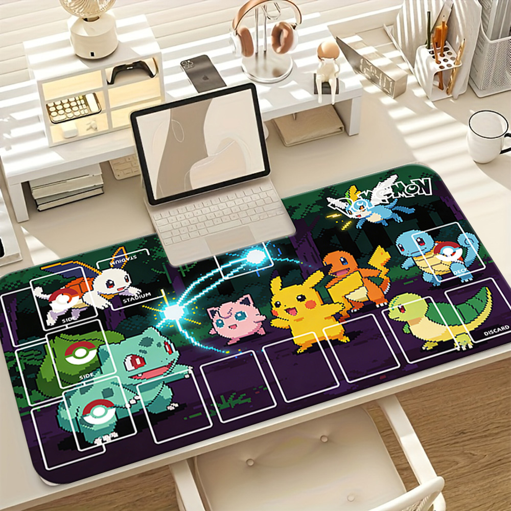 Pokemon Pixel Art All Star Pokemon TCG Playmat Large Non-Slip Gaming Mouse Pad Desk Mat