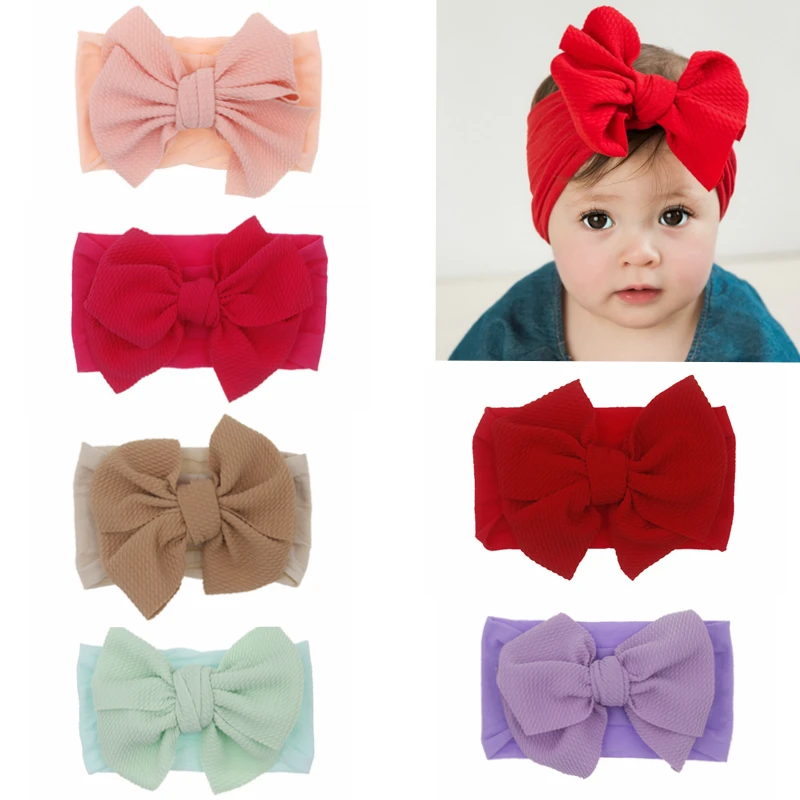 2026 New Baby Nylon Headband Soft Bowknot Turban Hair Bands for Girls Headbands Elastic Headwrap Children Hair Accessories